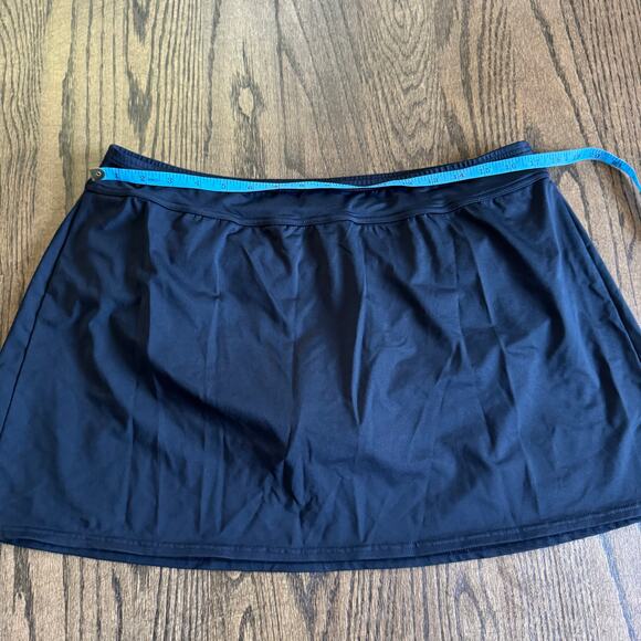 Lands End Womens Solid Black Swim Skirt Attached Brief Suit Bottom Plus Size 16W - Picture 7 of 8